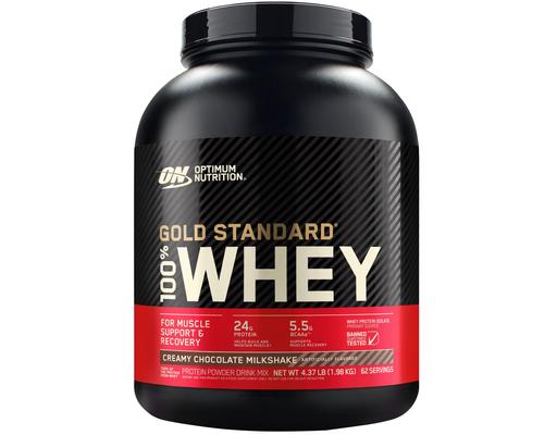 Gold Standard Creamy Chocolate Milkshake Whey Protein Powder, 24g Protein, 4.37 lbs. Optimum Nutrition