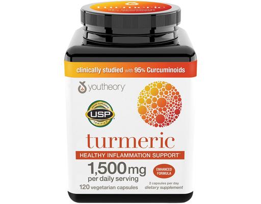 1500mg Turmeric Capsules, 120 ct Youtheory