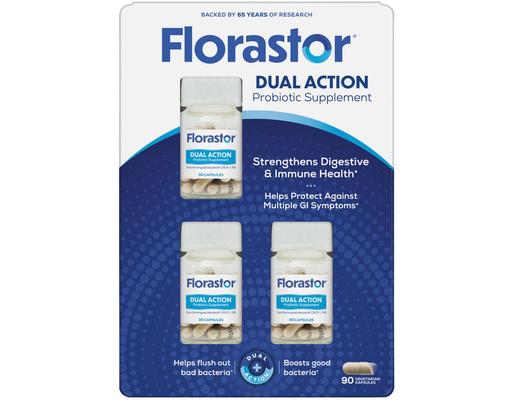 Dual Action Probiotic Supplement Capsules, 30 ct (3-pk) Florastor