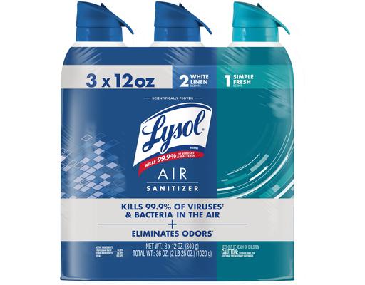 Air Sanitizing Spray, 3 pack/12 oz. Lysol