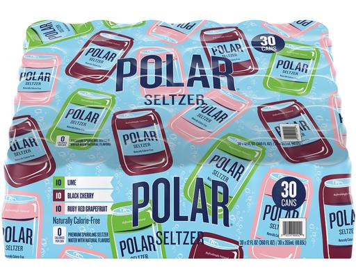 Seltzer Variety Pack, Cans, 30 pack, 12 oz. Polar