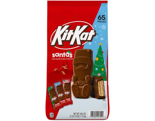 Milk Chocolate Wafer Santas, Christmas, Candy Bag, 65 ct. Kit Kat