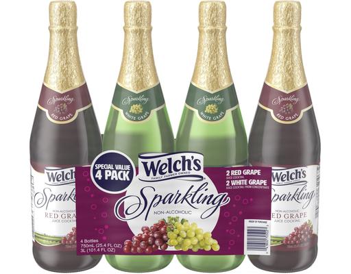 Sparkling Red & White Grape Cocktail, 25.4 oz, 4 pk. Welch's