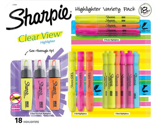 Clear View Highlighters, Variety Pack, 18 ct Sharpie