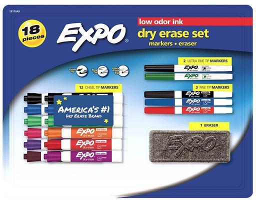 Dry Erase Set, Variety Pack, 18 ct Expo