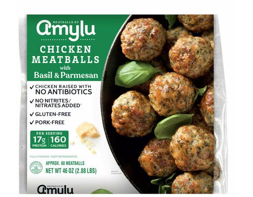 ABF Chicken Meatballs with Parmesan & Basil, 46 oz Amylu