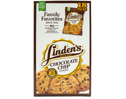 Lindens Large Cookies; Chocolate Chip; 18 Count Lindens