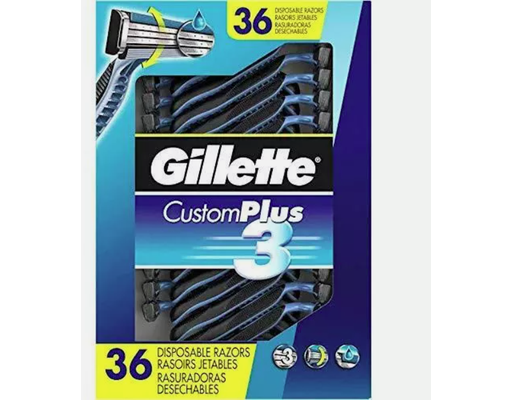 Custom Plus3 Disposable Razors, 36 ct Gillette