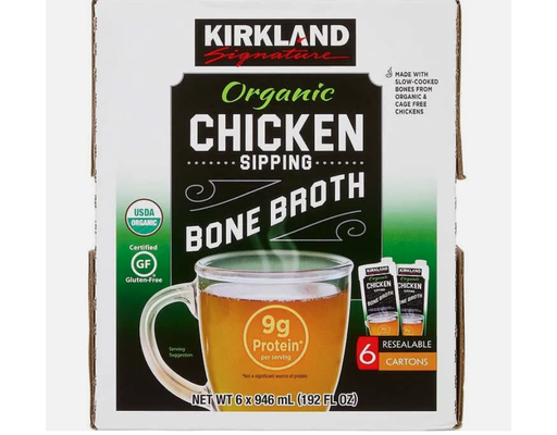 Organic Chicken Bone Broth, 32 fl oz (6-pk) Kirkland Signature