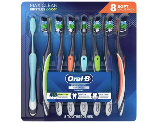 Oral-B CrossAction Advanced Toothbrushes, 8 ct Kirkland Signature