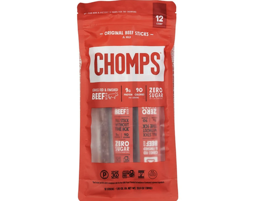 Original Grass Fed Beef Sticks, 1.15 oz (12-pk) Chomps