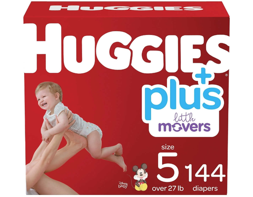 Little Movers Plus Diapers, Size 5, 144 ct Huggies