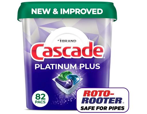 Platinum Plus Dishwasher Detergent Pacs, Fresh, 82 ct Cascade