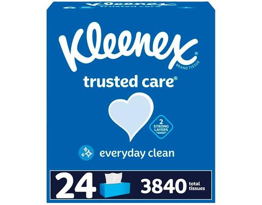Trusted Care Facial Tissue, 2-Ply, 160 count, 24 pack Kleenex