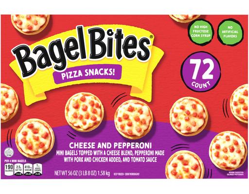 Cheese & Pepperoni Mini Pizza Bagels, 72 count Bagel Bites