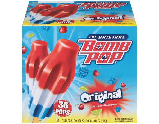 Original Frozen Ice Pops, 36 count Bomb Pop