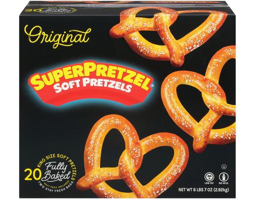 Original King Size Soft Pretzels, 20 count Superpretzel