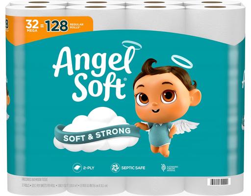Mega Roll Toilet Paper, 32 count, 320 sheets per roll Angel Soft