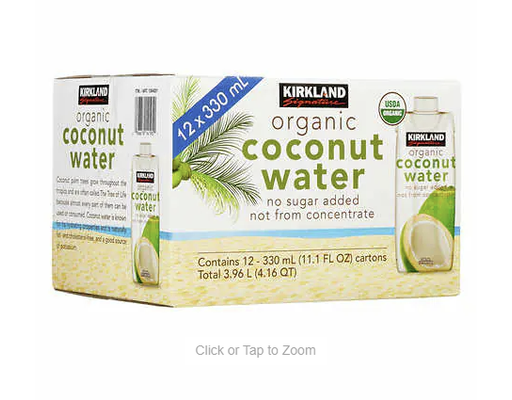 Organic Coconut Water, 11.1 fl oz (12-pk) Kirkland Signature