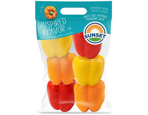 Multi Bell Sweet Peppers, 6 count Sunset