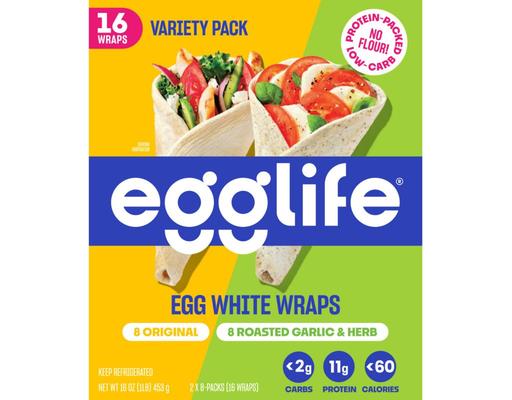 Original and Garlic Egg White Wraps, 1 oz., 16 count Egglife