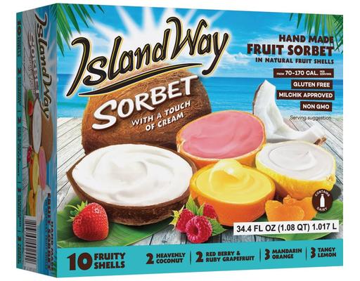 Handcrafted Assorted Fruit Sorbet, Frozen, 10 count Island Way