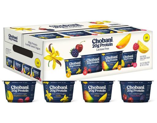 20G Protein Low Fat Greek Yogurt Cups Variety Pack, 6.7 oz., 16 count Chobani