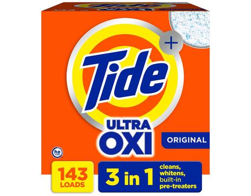 Ultra Oxi HE Powder Laundry Detergent, Original 143 loads, 250 oz. Tide