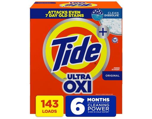 Ultra Oxi Powder Laundry Detergent, Original, 143 loads, 225 oz. Tide