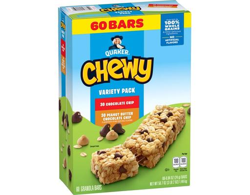 Chewy Granola Bar, Variety Pack, 60 count Quaker