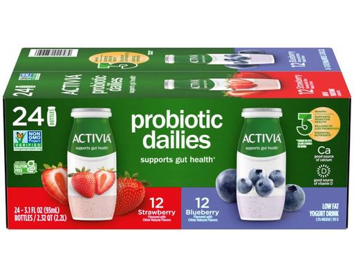 Probiotic Dailies Yogurt Drink Variety Pack, 3.1 fl. oz., 24 ct. Activia