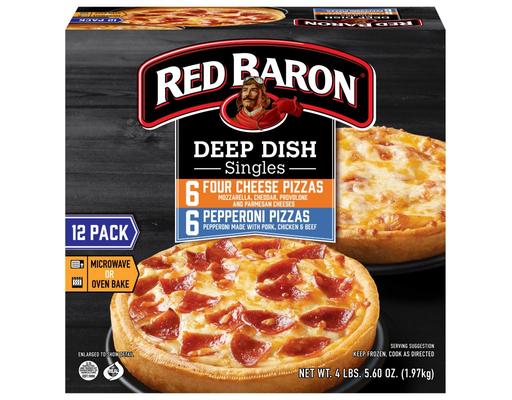 Frozen Pizza Deep Dish Singles, 12 count Red Baron