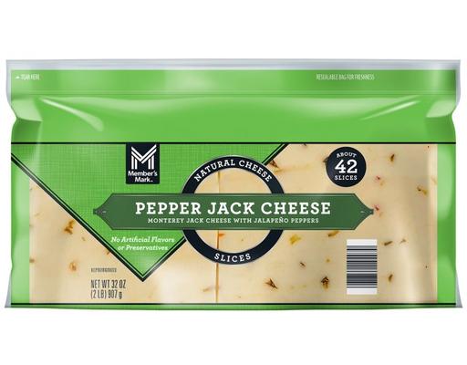 Pepper Jack Cheese Slices 2 lbs. Member's Mark