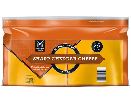 Sliced Sharp Cheddar Cheese, 2 lbs. Member's Mark