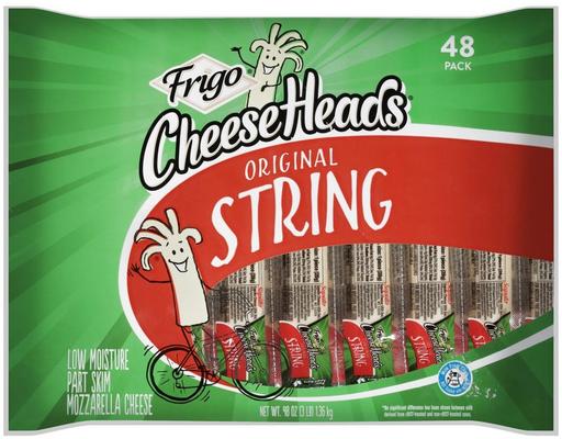 Cheese Heads String Cheese 1 oz. pkg., 48 ct. Frigo