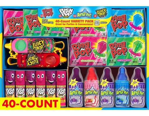 Bazooka Candy, Variety Pack, 40 count Ring Pop