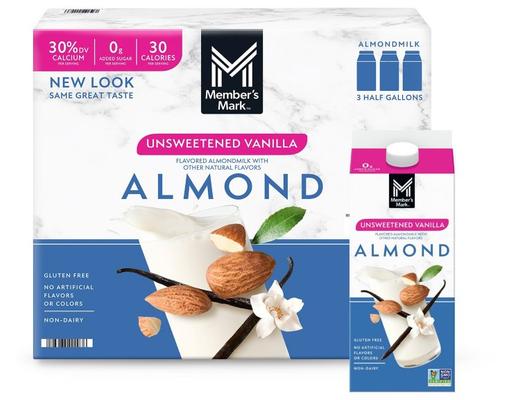 Unsweetened Vanilla Almond Milk, 64 fl. oz., 3 pack Member's Mark