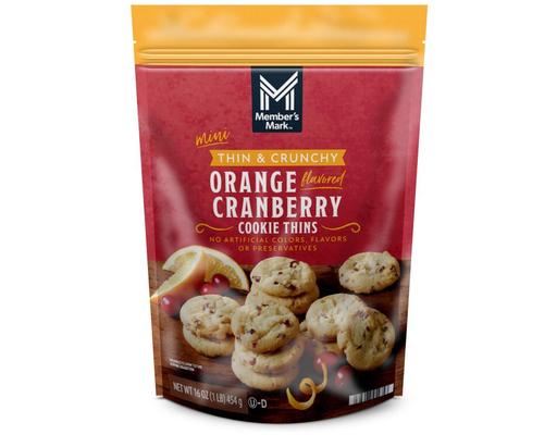 Orange Cranberry Cookie Thins, 16 oz. Member's Mark