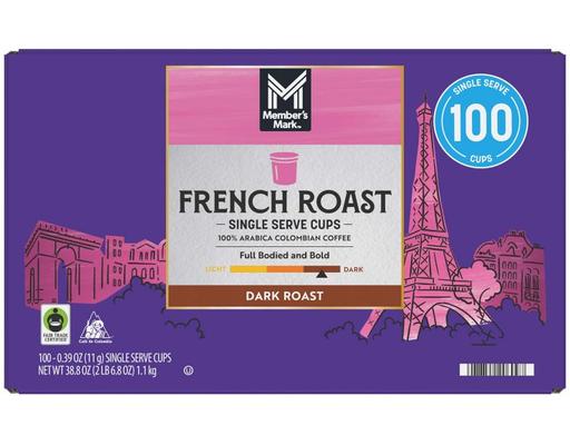 French Roast Coffee Pods, 100 count Member's Mark
