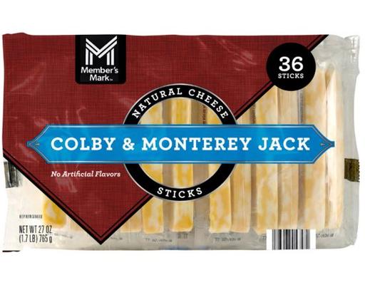 Colby and Monterey Jack Cheese Sticks, 36 count Member's Mark