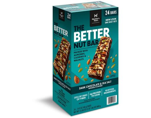 The Better Nut Bar, Dark Chocolate and Sea Salt, 24 count Member's Mark