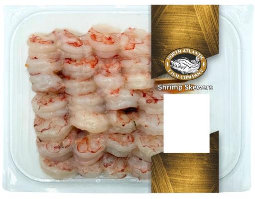 Farm Raised Jumbo Raw Shrimp Skewers, 7 count per tray, priced per pound NAFCO
