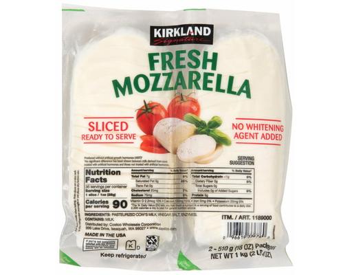Fresh Mozzarella, 18 oz, 2-count Kirkland Signature