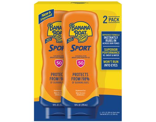 Sport Ultra SPF50 Sunscreen Lotion, 10 fl oz, 2-pack Banana Boat