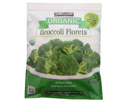 Organic Broccoli Florets, 1 lb, 4-count Kirkland Signature