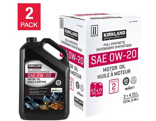 0W-20 Full Synthetic Motor Oil 5-quart, 2-pack Kirkland Signature
