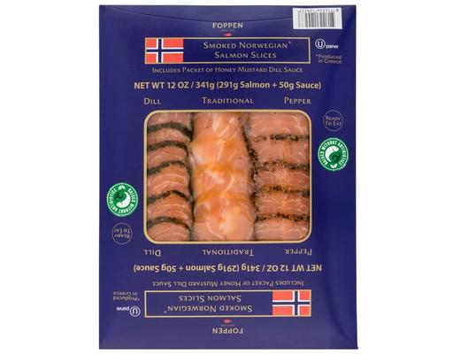 Norwegian Smoked Salmon Slices, 12 oz Foppen