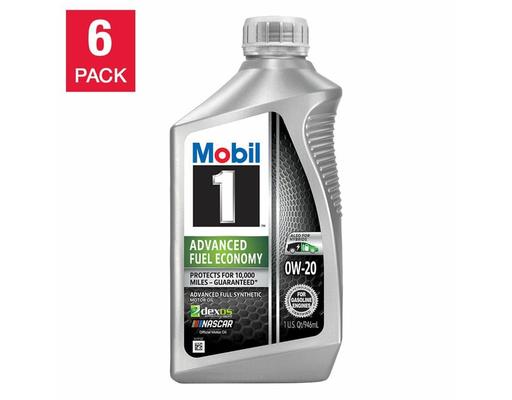 Advanced Fuel Economy Full Synthetic Motor Oil 0W-20, 1-Quart/6-Pack Mobil