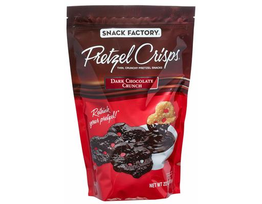 Dark Chocolate Crunch Pretzel Crisps, 22 oz Snack Factory