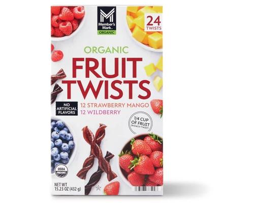 Organic Fruit Twist, Variety Pack, 0.63 oz., 24 twists Member's Mark